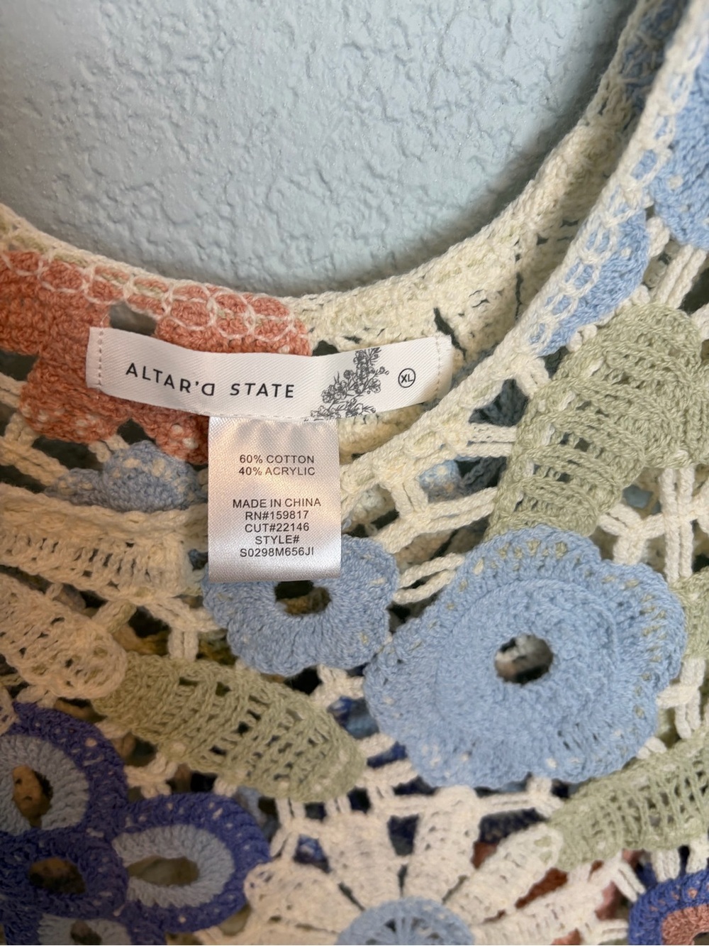NWT Altar’d State Crochet Floral Tank Top - Multicolor - Picture 3 of 7